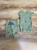 Carter's 2pc Dinosaur Bodysuit & Pants Green sz Preemie