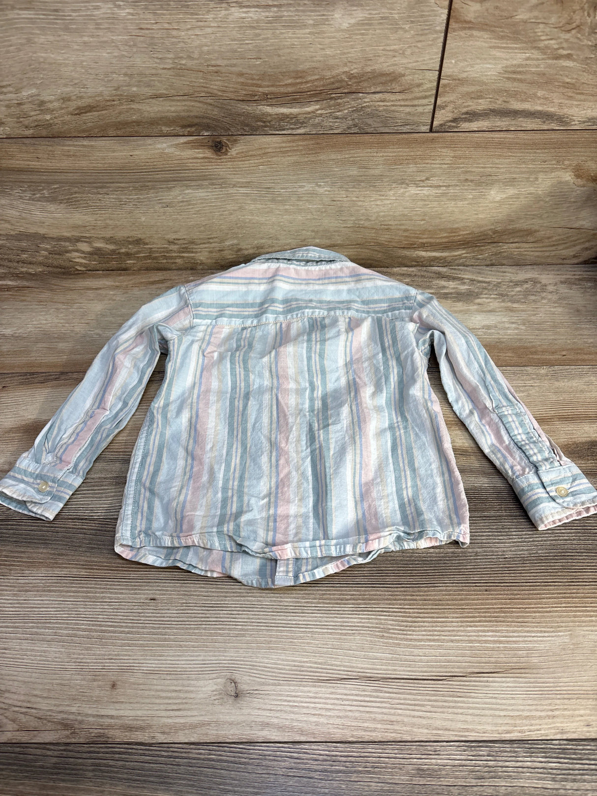 Carter's Striped Button Up Shirt Blue sz 4T - Me n Mommy To Be