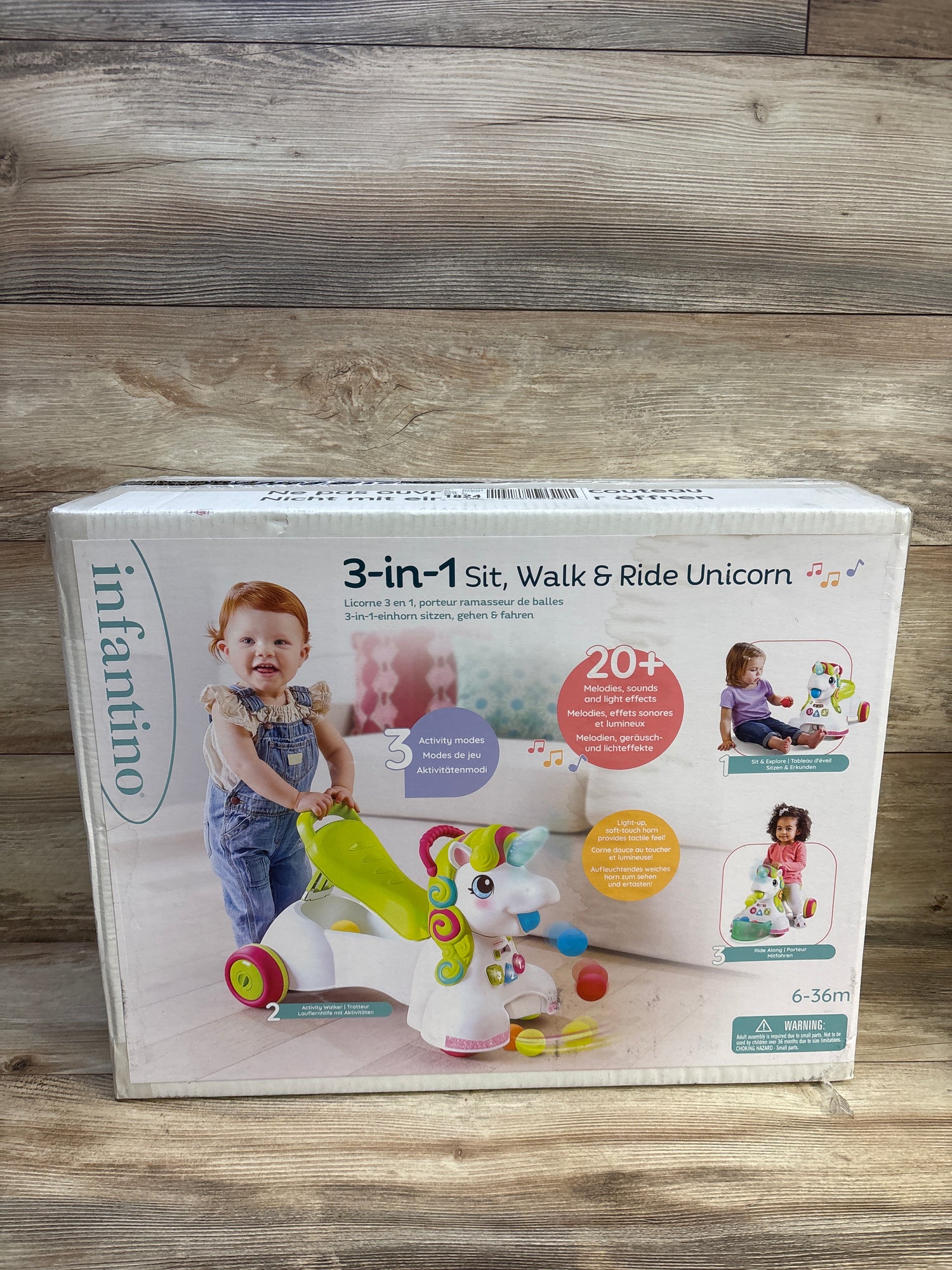 NEW Infantino 3-in-1 Sit, Walk, & Ride Unicorn