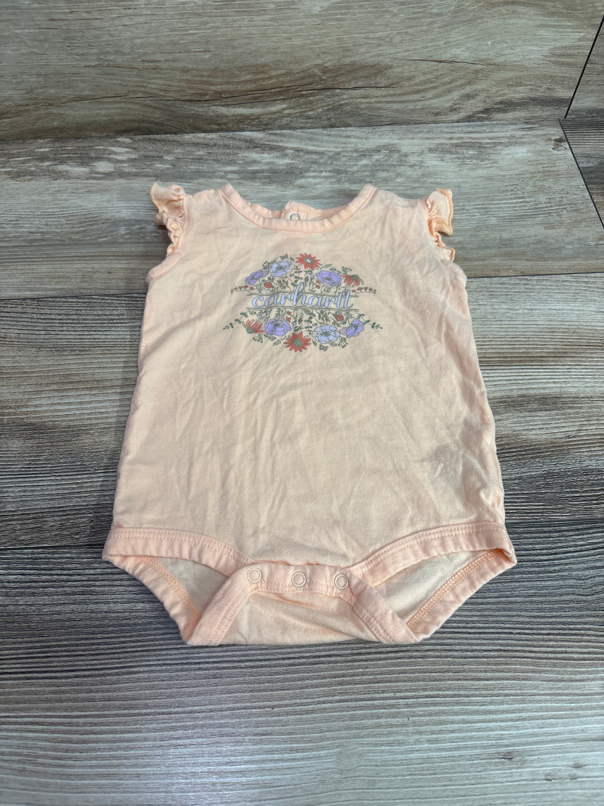 Carhartt Flutter Sleeve Bodysuit Peach sz 6m