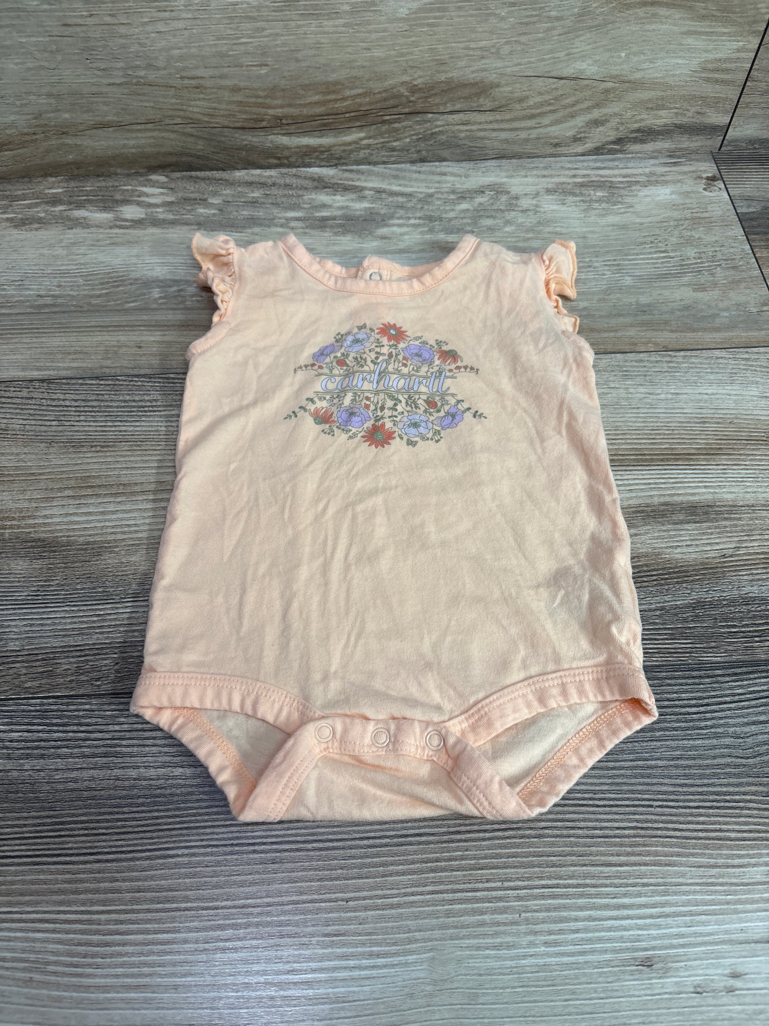 Carhartt Flutter Sleeve Bodysuit Peach sz 6m