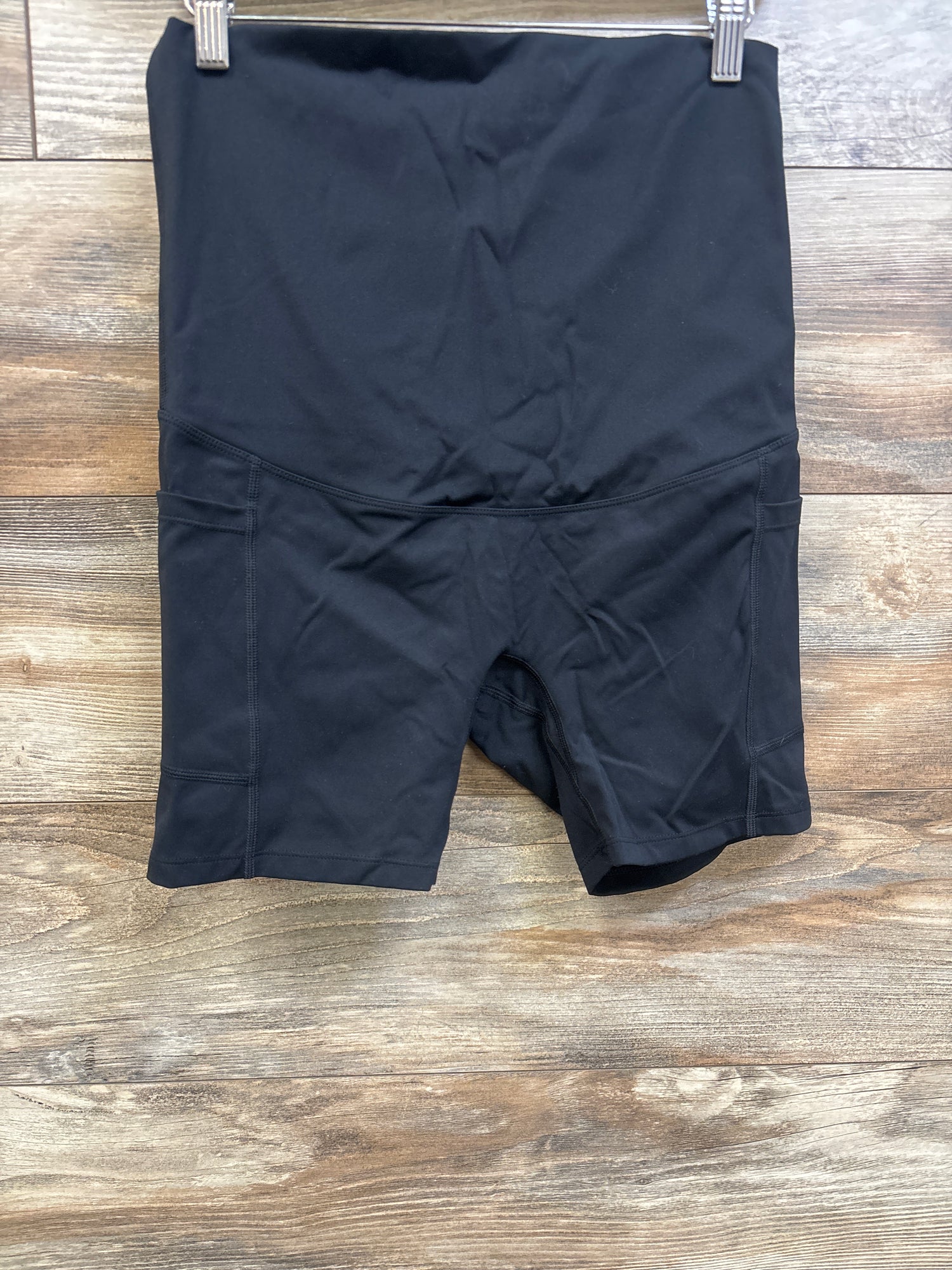 Poshdivah Over The Belly Yoga Shorts Black sz Small