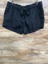 Isabel Maternity Linen Underbelly Shorts Black sz Medium