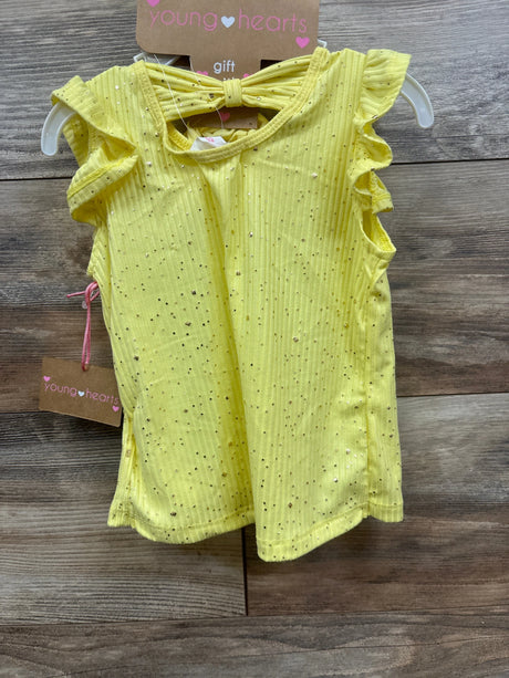 NEW Young Hearts 2pc Rib Cool To Be Kind Shirt & Scrunchy Yellow sz 3T - Me n Mommy To Be
