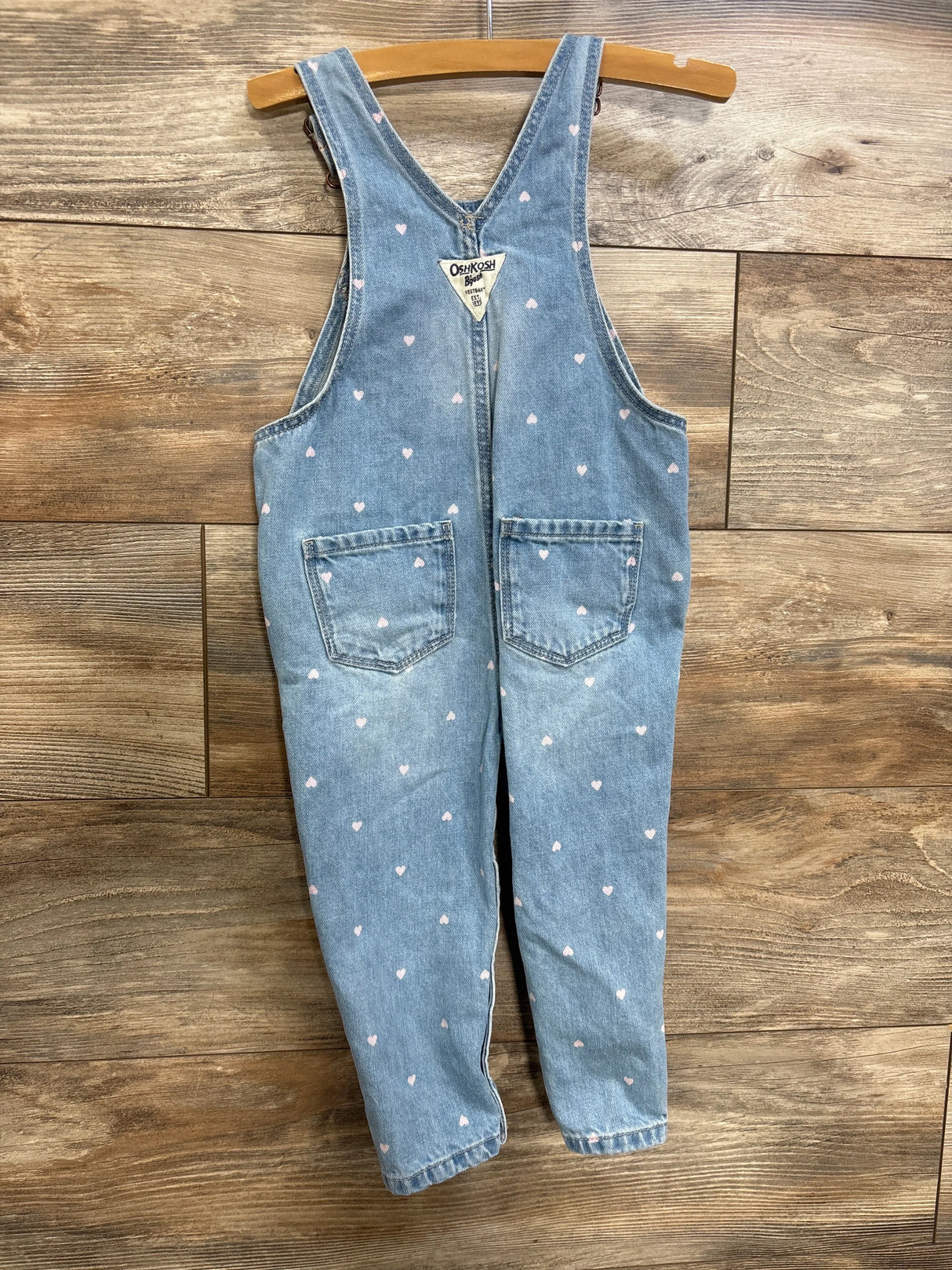 OshKosh Heart Print Denim Overalls Blue sz 24m
