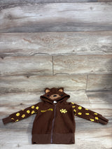 Doodle Plant Yosemite Bear Full Zip Hoodie Brown sz 2T