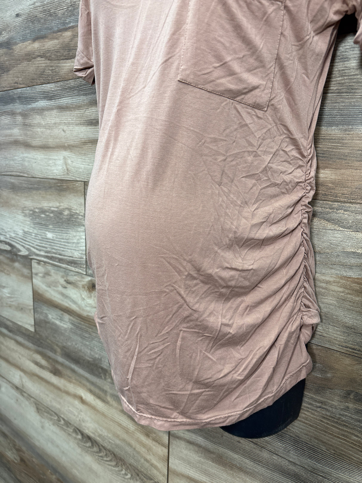 V-Neck Pocket Ruched Shirt sz Medium