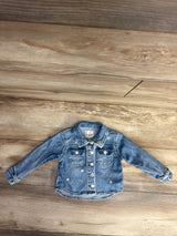 Cat & Jack Daisy Embroidered Denim Jacket Blue sz 18m