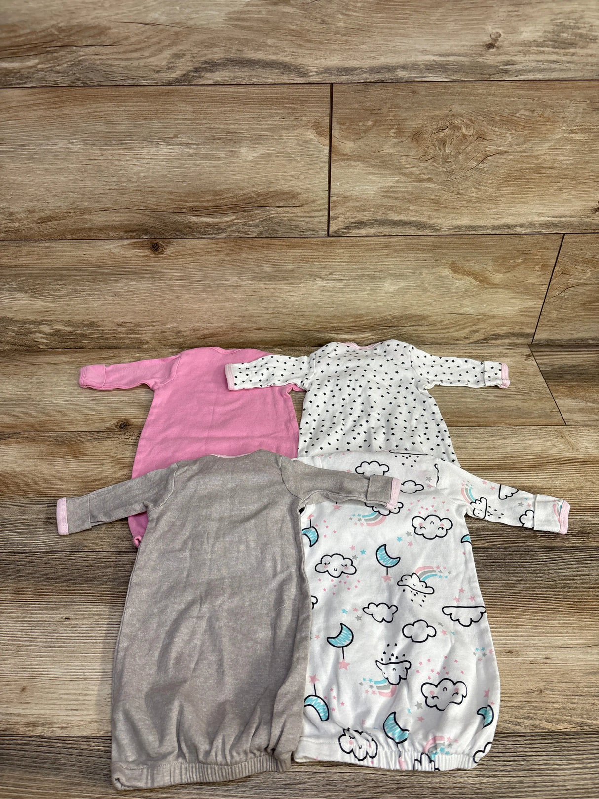 Gerber 4pk Star Print Sleeper Gown White sz Preemie