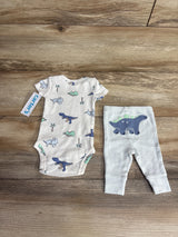 NEW Carter's 2pc Dinosaur Bodysuit & Bottoms Set White sz Newborn