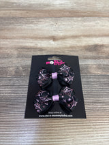 NEW Black Spiderweb Print Bows, 2pk