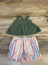 Carter's 2pc Linen Tank & Bottoms Olive sz 9m