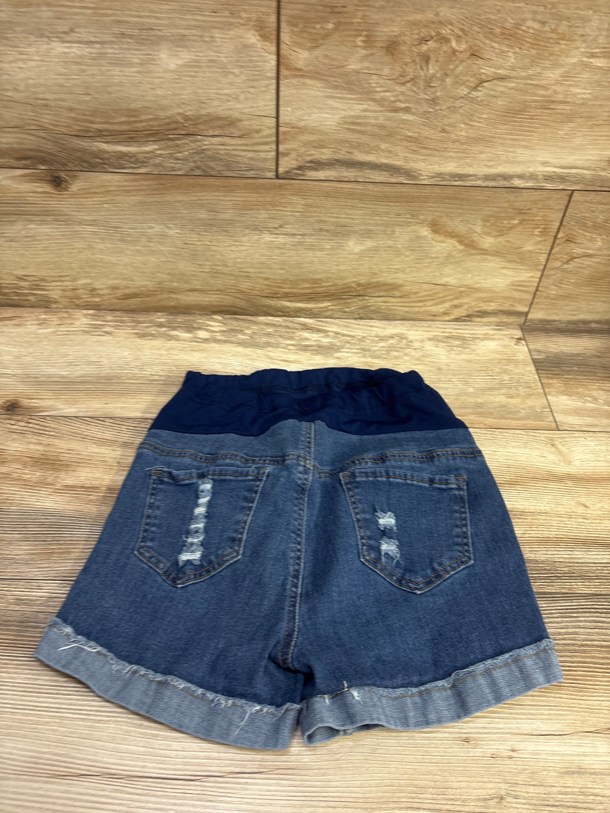 Shein Maternity Full Panel Denim Shorts Blue sz Small