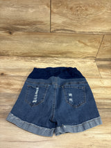 Shein Maternity Full Panel Denim Shorts Blue sz Small