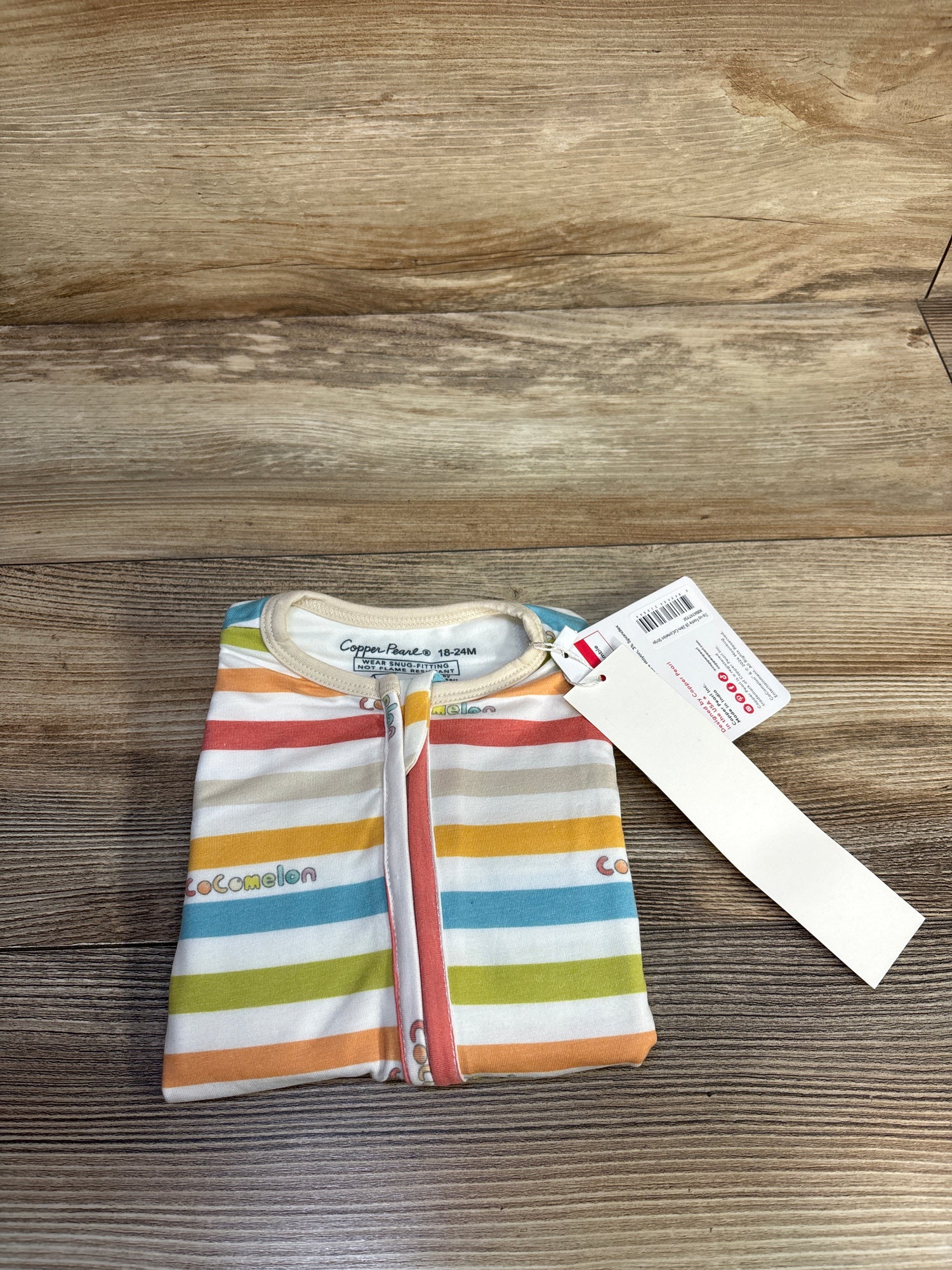 NEW Copper Pearl CoComelon Stripe Zip-Up Footie Pajama sz 18-24m