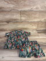 NEW Nai Nalu 2pc Surfboard Button-Up Shirt & Shorts Set Green sz 3T