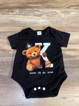 Shein Born To Be King Bodysuit Black sz 0-1m
