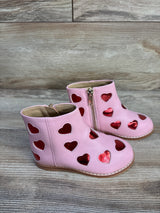 Janie & Jack Metallic Heart Boots Candy Pink Heart sz 8c