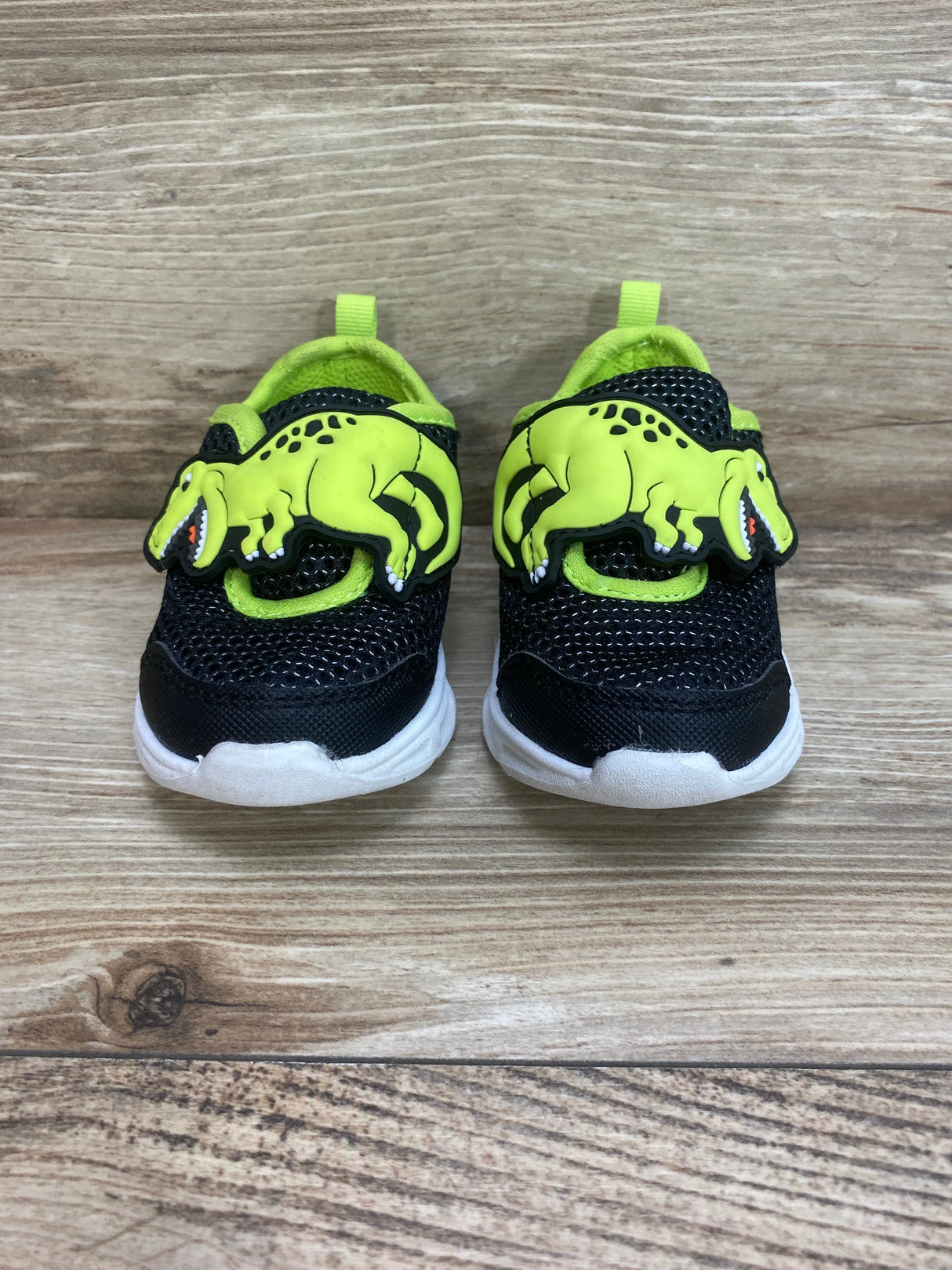 Carter's Toddler Dinosaur Light-Up Shoes Black/Green Sz 4c