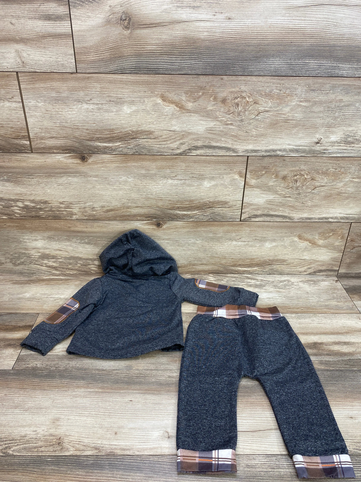 2pc Hoodie & Pants Set Grey sz 9-12m