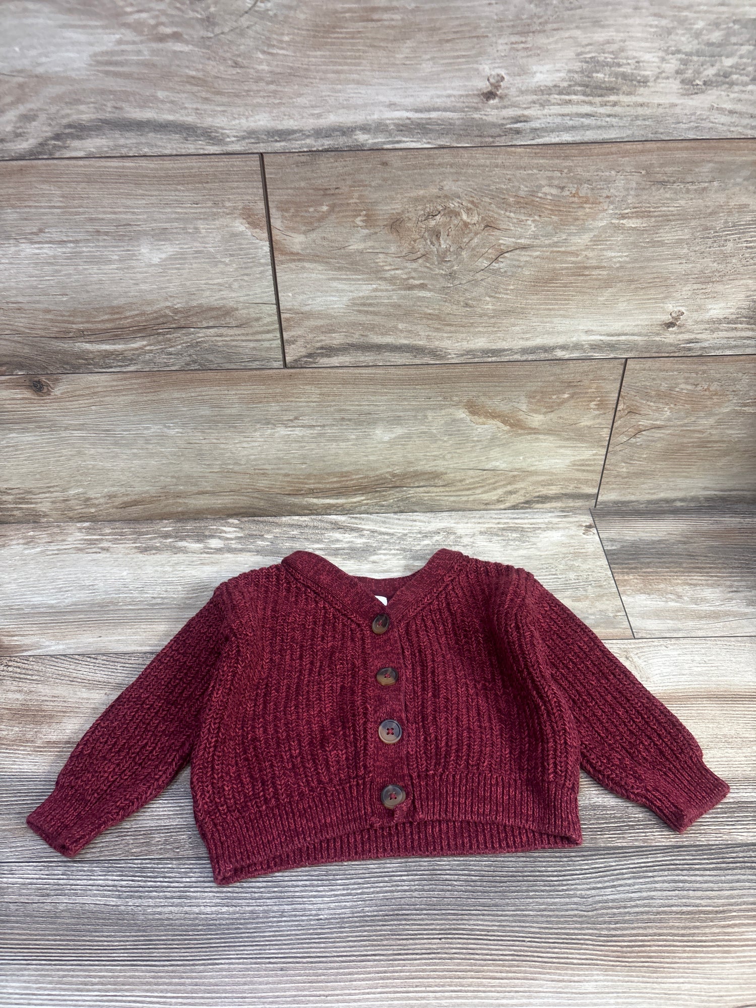 Dip Knit Button-Up Cardigan Red sz 2T