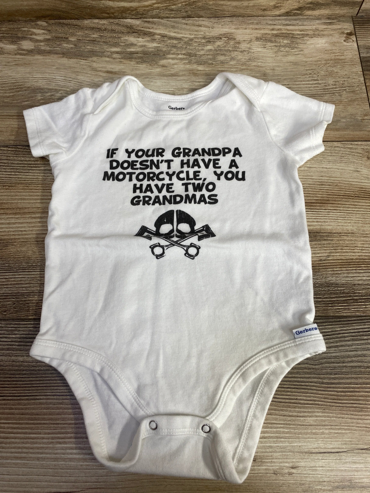 Gerber If You Grandpa Doesn't Have a Motorcycle Bodysuit White sz 18m