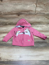 John Deere Unicorn Full Zip Hoodie Pink sz 2T