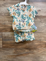 NEW Bluey 2pc Button Up Gauze Shirt & Shorts Set Cream sz Newborn
