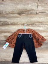 NEW Child Of Mine 2pc Floral Shirt & Bottoms Set Brown sz 6-9m