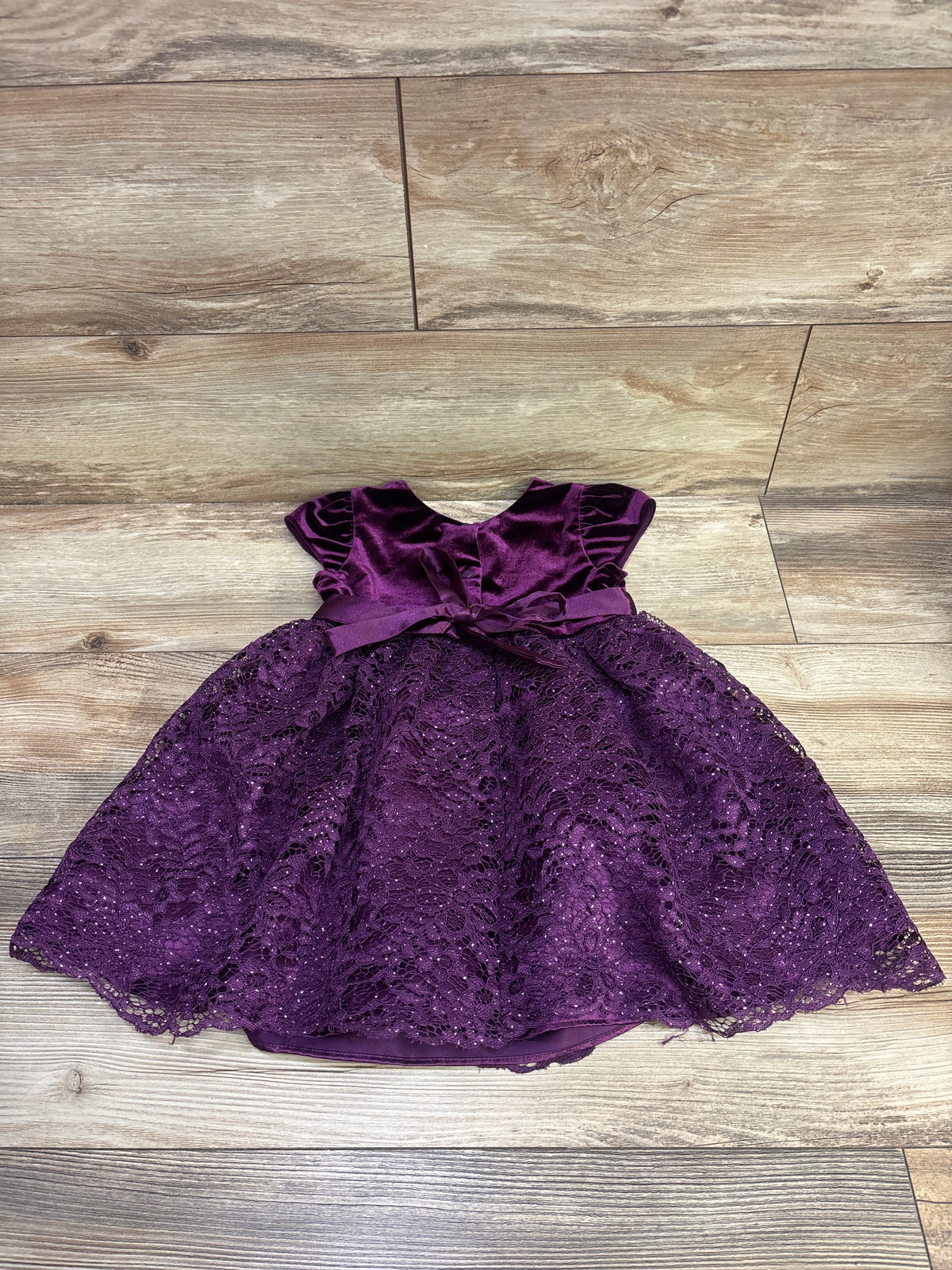 Jona Michelle Velvet Lace Dress Purple sz 3T
