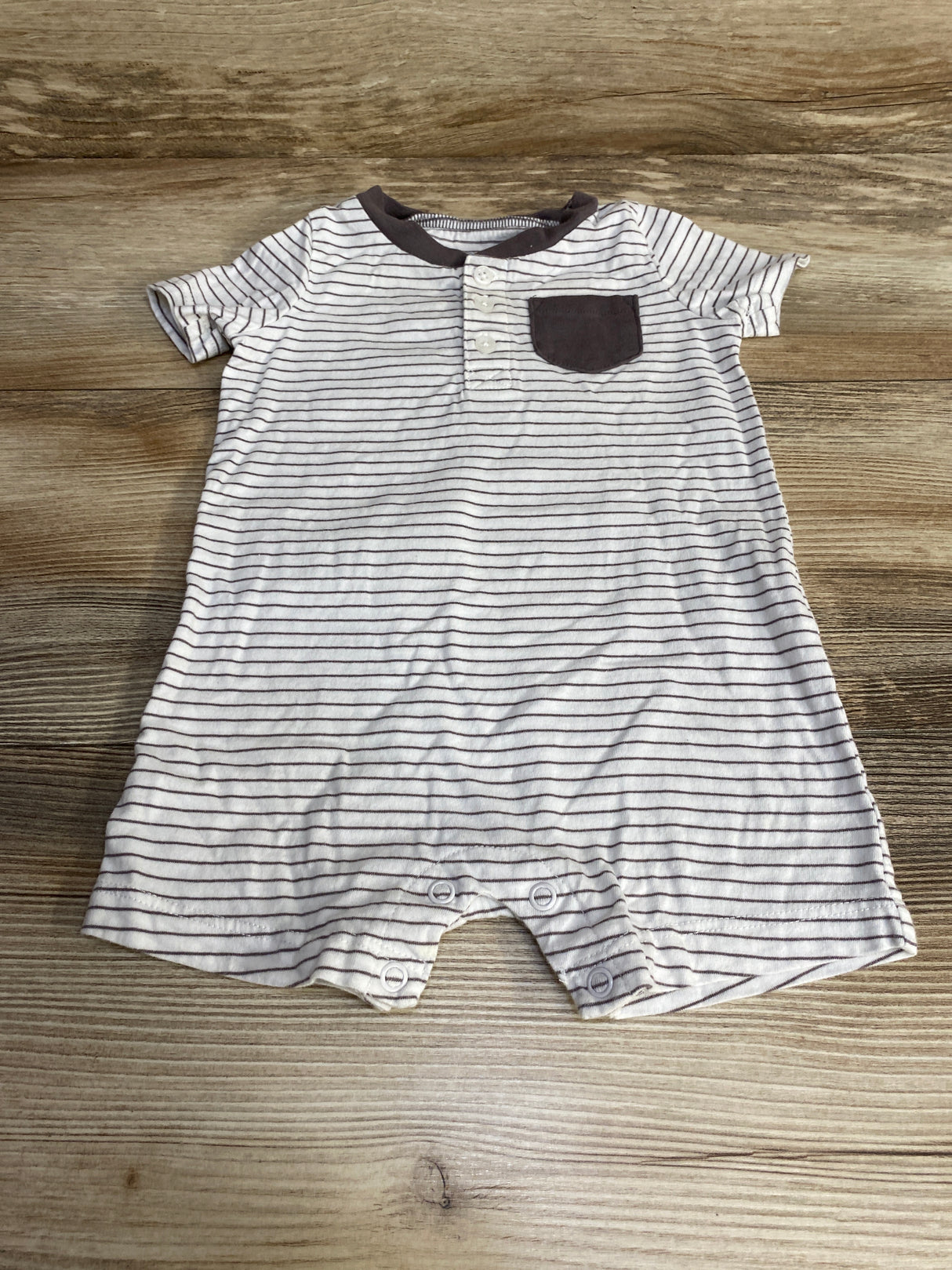 Carter's Stiped Shortie Romper White sz 9m