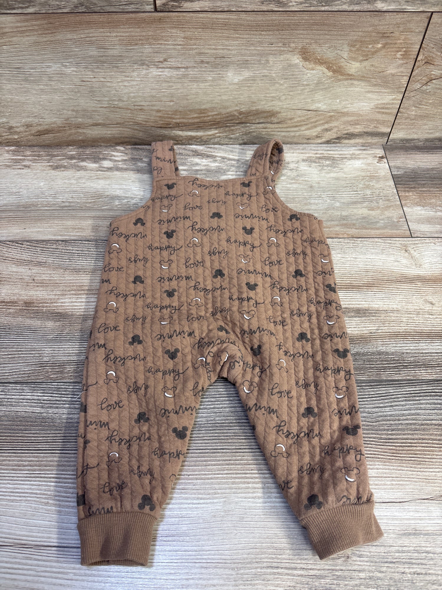 Disney Baby Mickey Mouse Overalls Brown sz 3/6m