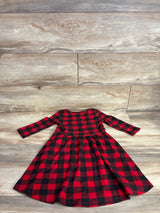 Emma & Elsa Buffalo Print Long Sleeve Dress Red sz 5T