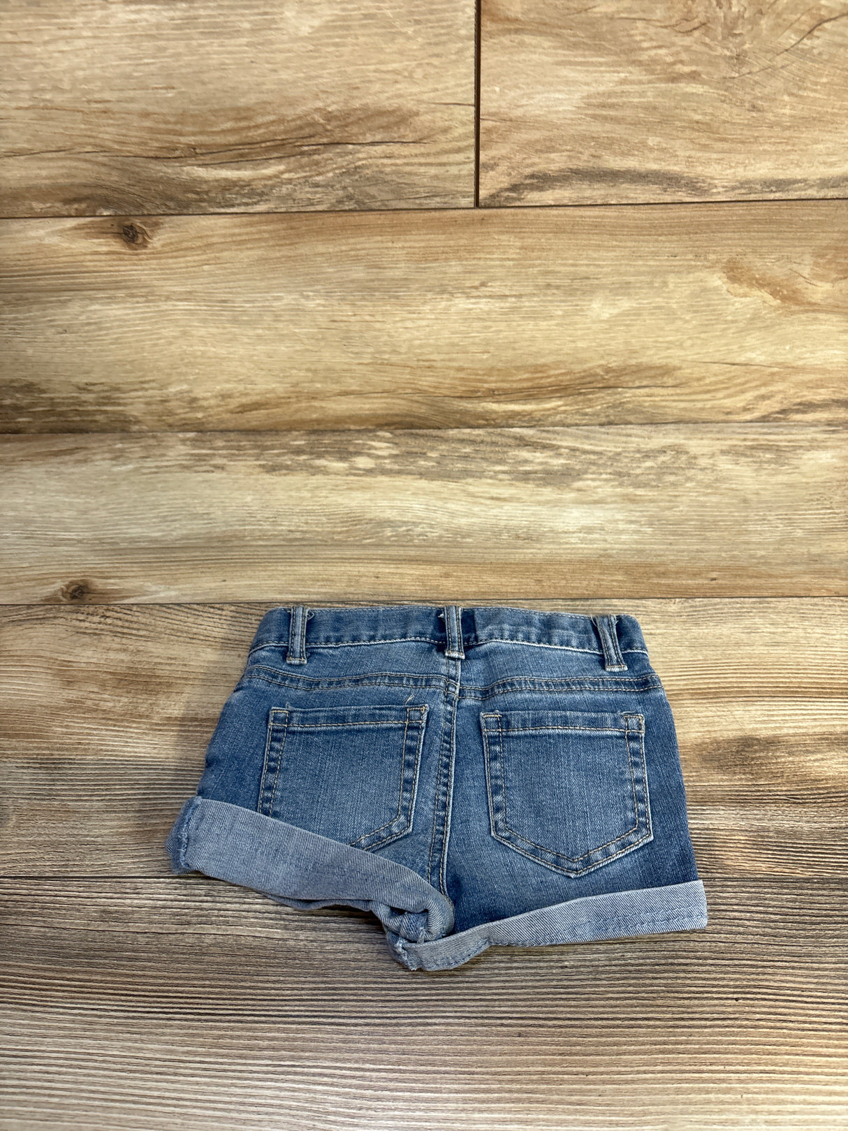 Cat & Jack Strawberry Embroidered Denim Shorts Blue sz 3T