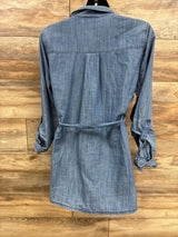 Motherhood Maternity Chambray Button Up Shirt Blue sz Large