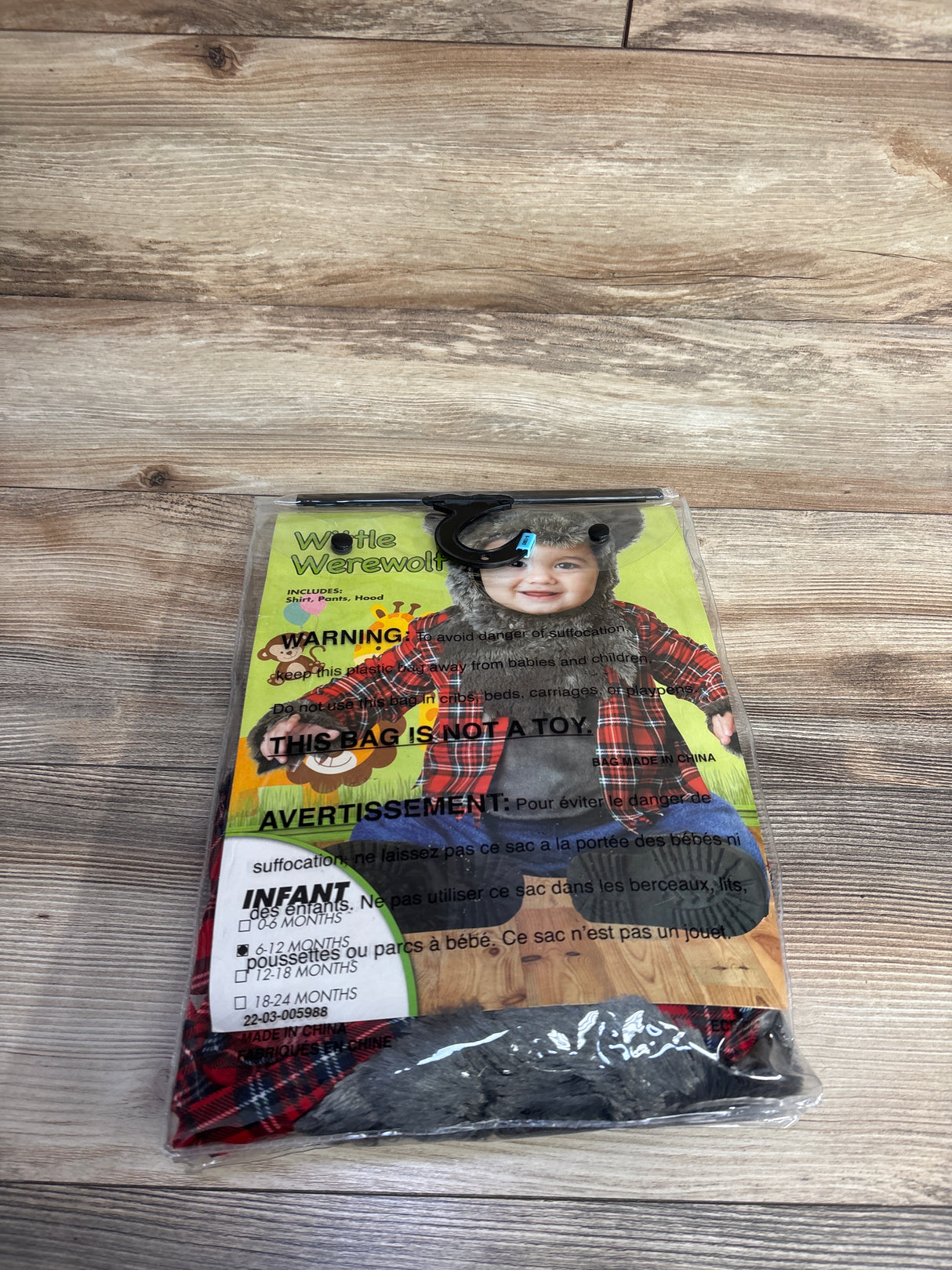 Spirit Wittle Werewolf Costume Plaid sz 6-12m