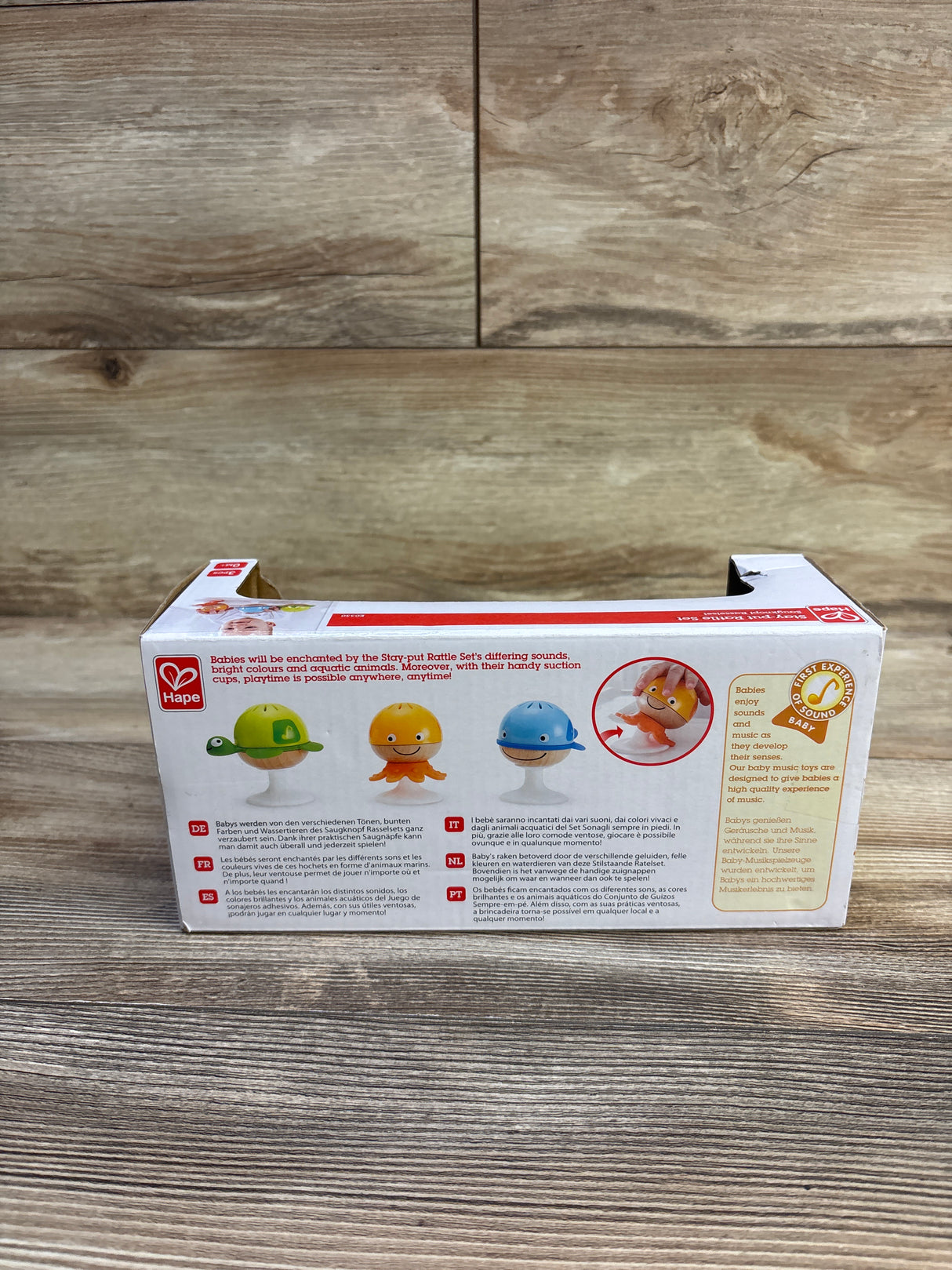 NEW Hape Stay-Put Rattle Set 3pc