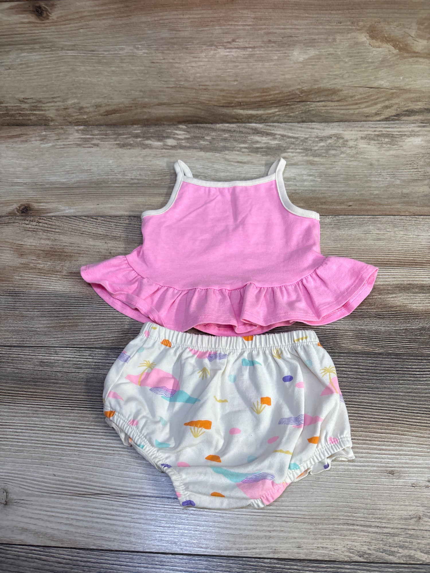 Cat & Jack 2pc Beach Baby Top & Bloomers Pink sz 3-6m