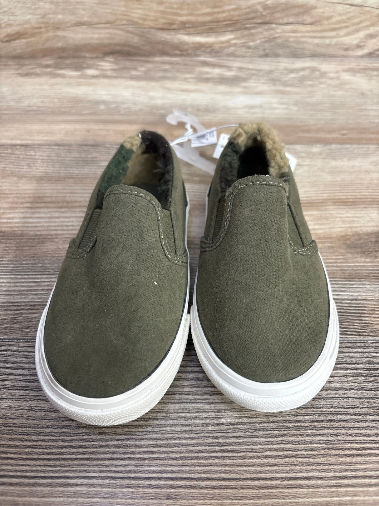 NEW Old Navy Sherpa-Lined Slip-On Sneakers Green sz 8c