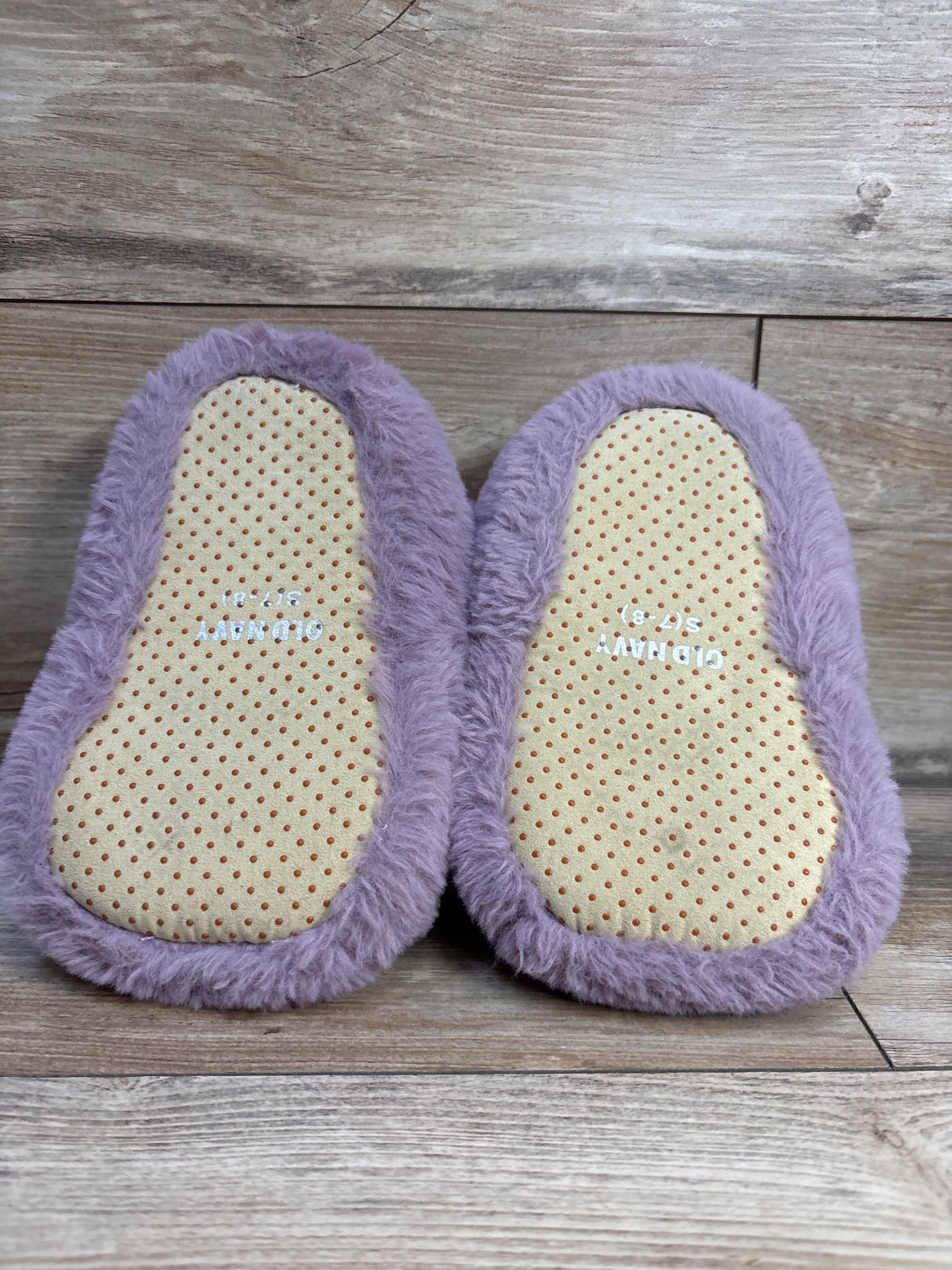 Old Navy Faux-Fur Critter Slippers, Purple Hippo sz 7/8c
