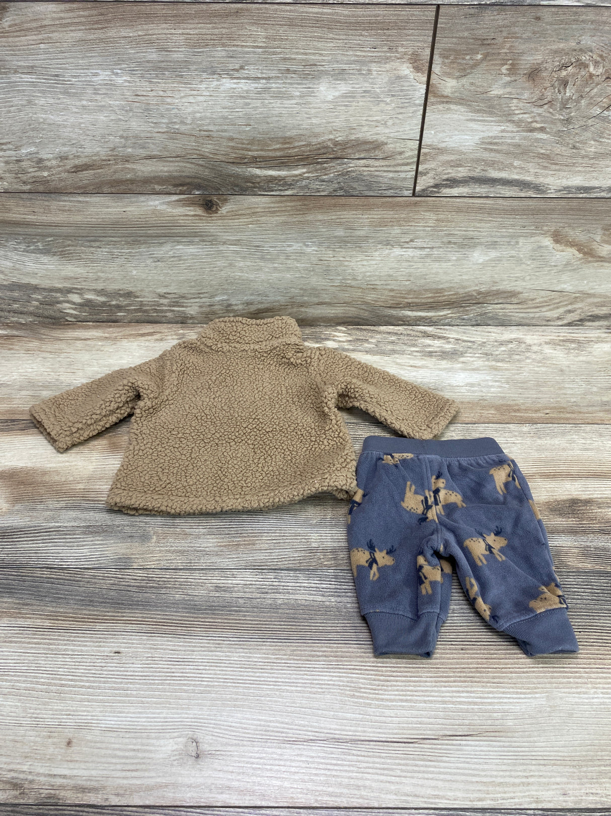 Just One You 2pc Sherpa Pullover & Joggers Brown sz Newborn