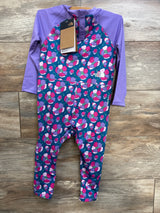NEW The North Face 1pc Sun Rashguard Coverall Purple sz 18-24m