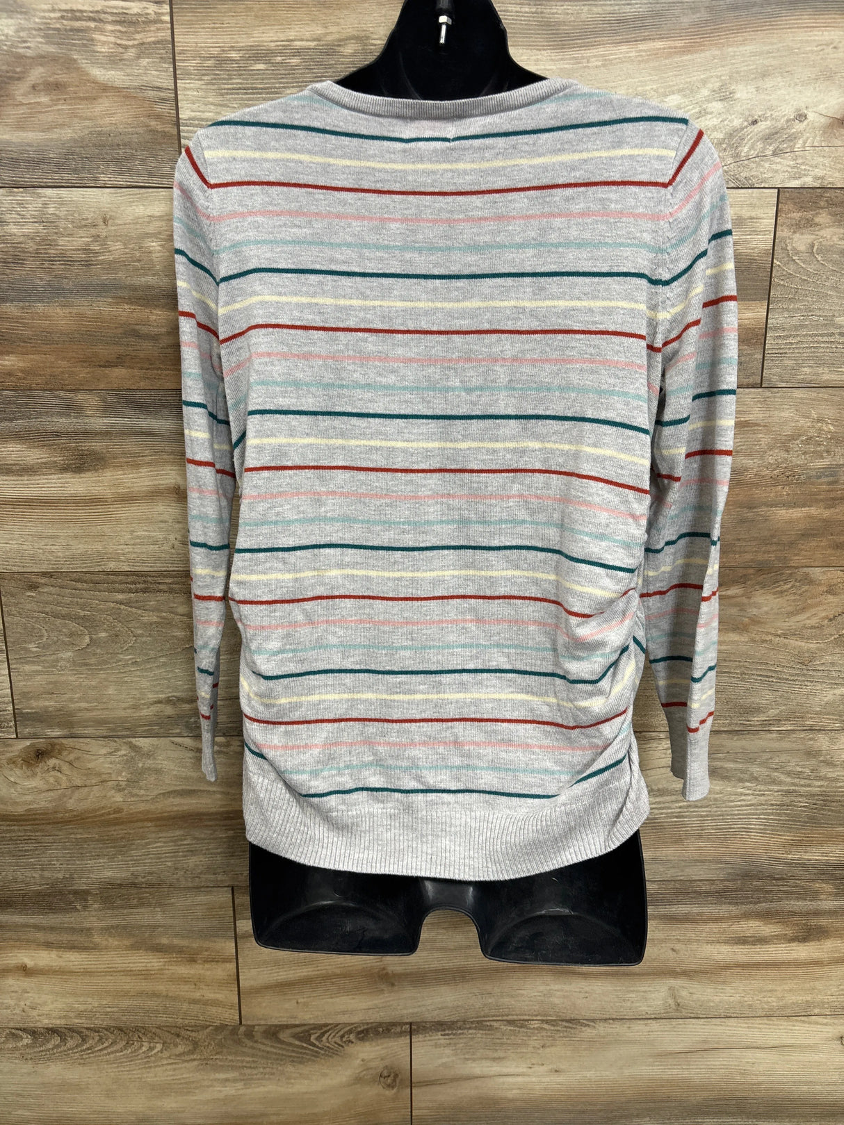 Isabel Maternity Striped Pull Over Sweater Grey sz Large