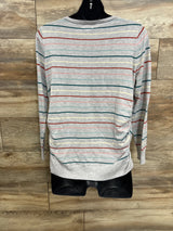 Isabel Maternity Striped Pull Over Sweater Grey sz Large
