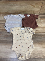 Nicole Miller 3pk Bodysuit Set Brown sz 0/3m