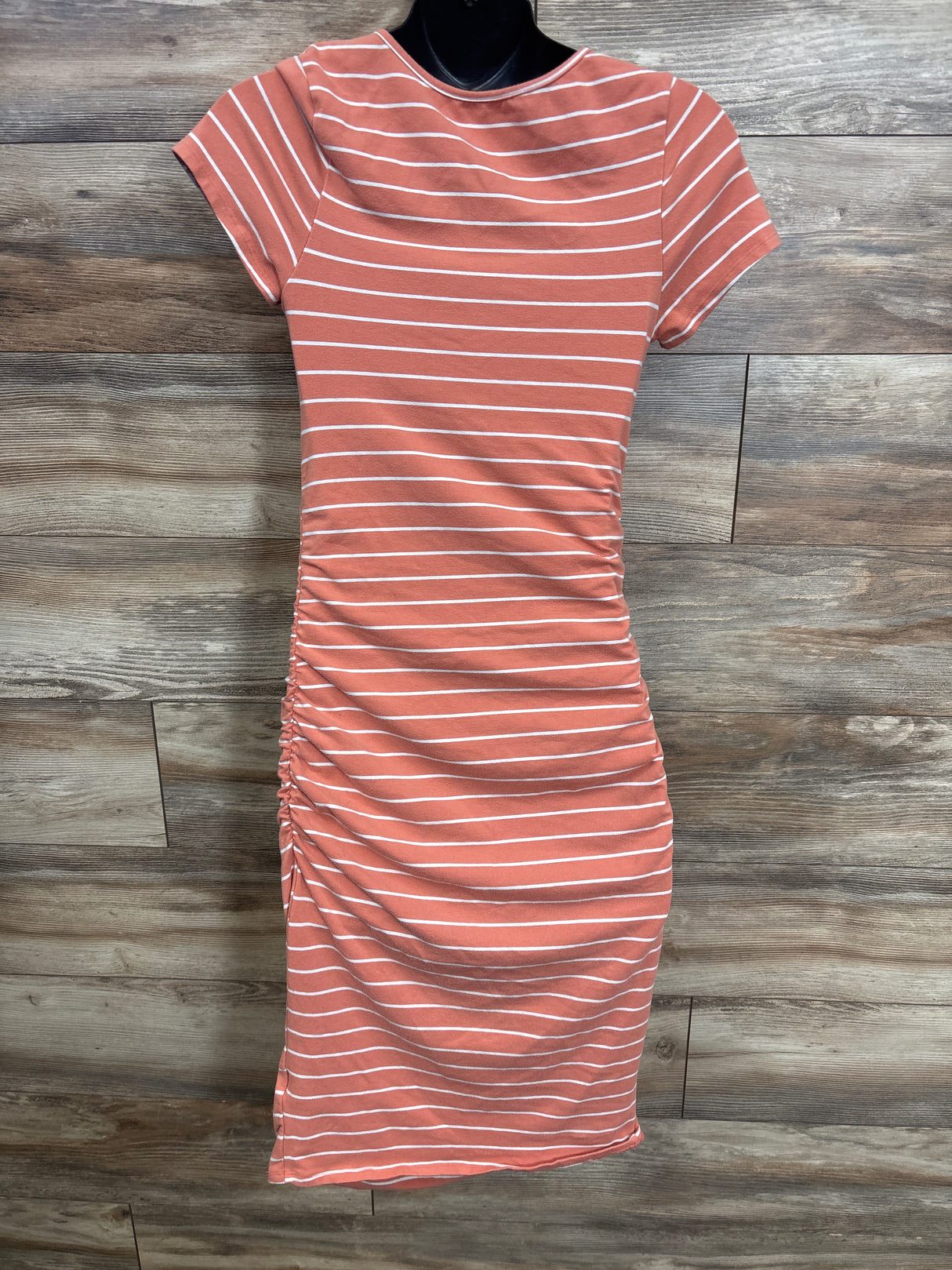 Isabel Maternity Striped Bodycon Dress Peach sz Medium