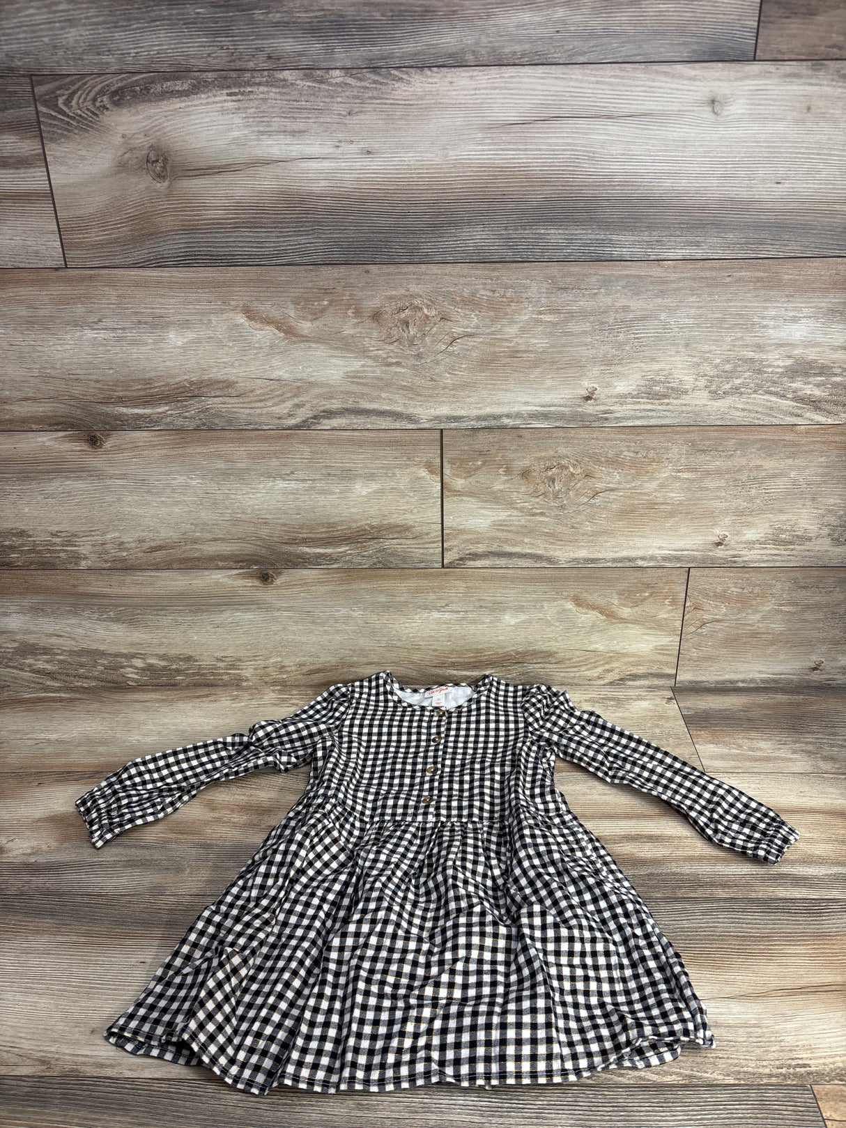Cat & Jack Metallic Gingham Dress Black sz 5T