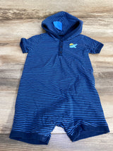 Just One You Striped Hooded Shortie Romper Blue sz 18m