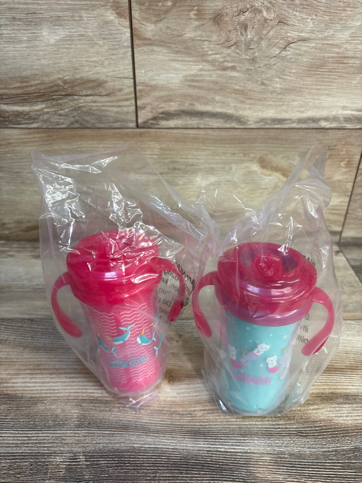 NEW Dr. Brown's Milestones Insulated Hard Spout Sippy Cup w/ Handles 10oz Pink 2pk