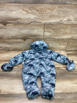 Dinosaur Print Snowsuit & Mittens Green sz 12m